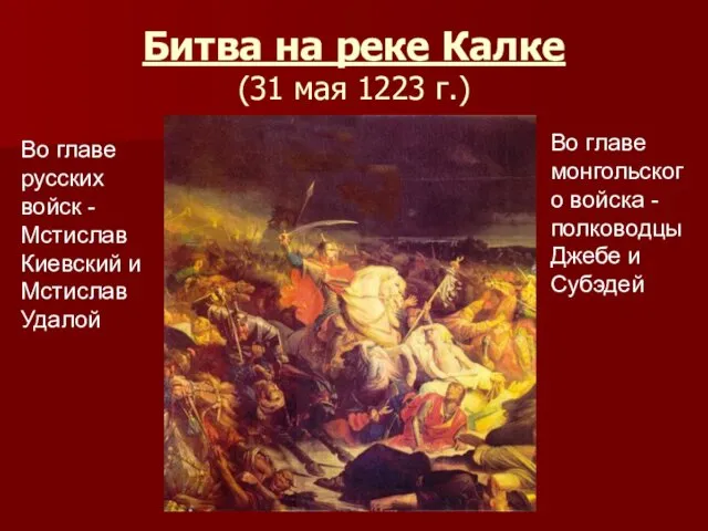 Битва на реке Калке (31 мая 1223 г.) Во главе