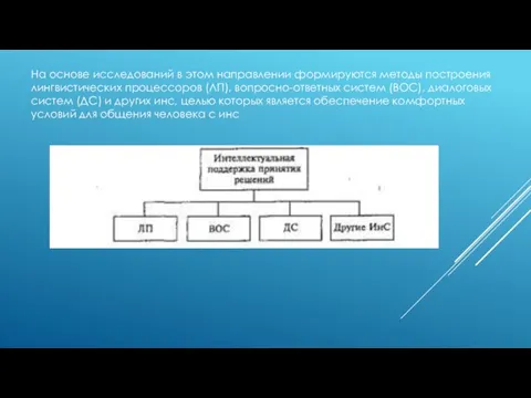 На основе исследований в этом направлении формируются методы построения лингвистических