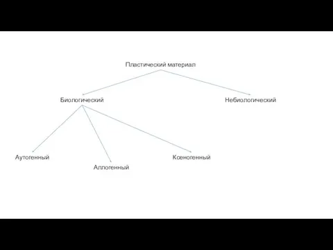 Пластический материал Биологический Небиологический Аутогенный Аллогенный Ксеногенный