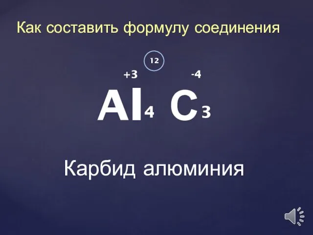 Al С Карбид алюминия +3 -4 4 3 Как составить формулу соединения