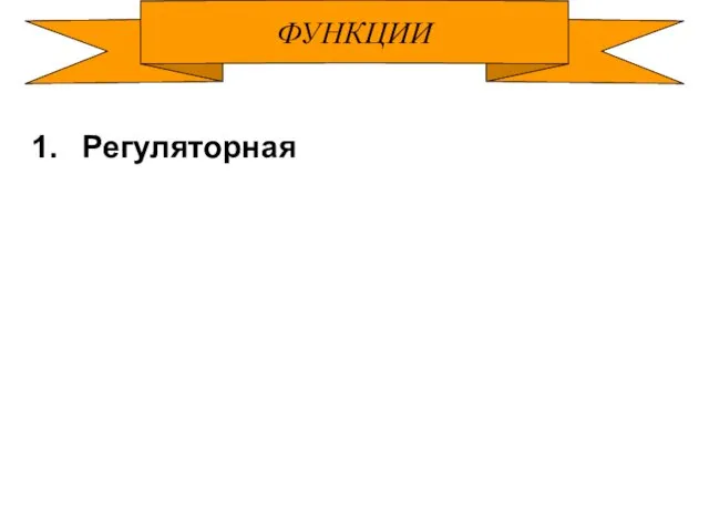 ФУНКЦИИ Регуляторная