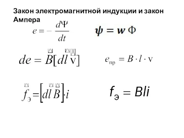 . Закон электромагнитной индукции и закон Ампера