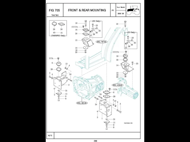 P1 FIG 705 FRONT & REAR MOUNTING 256