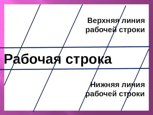 Рабочая строка Верхняя линия рабочей строки Нижняя линия рабочей строки