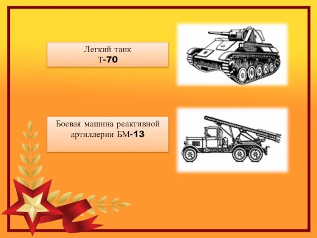 Легкий танк Т-70 Боевая машина реактивной артиллерии БМ-13