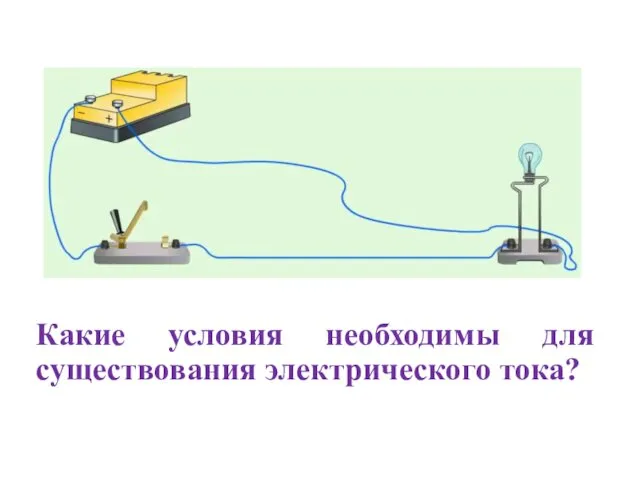 Какие условия необходимы для существования электрического тока?