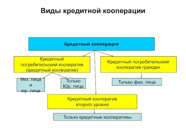 Виды кредитной кооперации Кредитный кооперация Кредитный потребительский кооператив (кредитный кооператив)