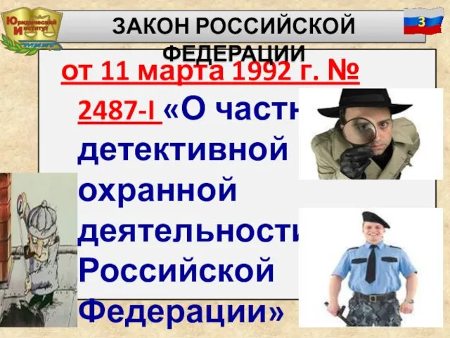 от 11 марта 1992 г. № 2487-I «О частной детективной