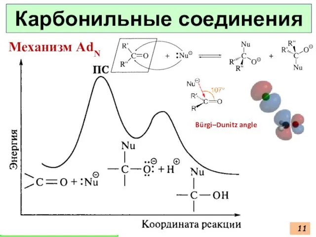 Физтех, 1 курс. Весна 2016 Механизм AdN Bürgi–Dunitz angle Карбонильные соединения