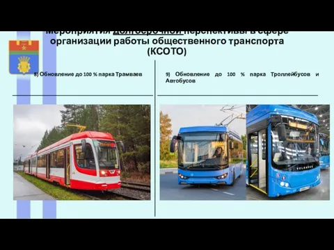 Мероприятия долгосрочной перспективы в сфере организации работы общественного транспорта (КСОТО) 8) Обновление до