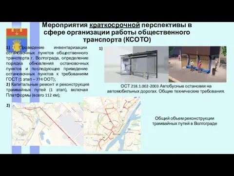 Мероприятия краткосрочной перспективы в сфере организации работы общественного транспорта (КСОТО)