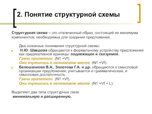 2. Понятие структурной схемы Структурная схема – это отвлеченный образ,