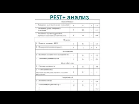 PEST+ анализ