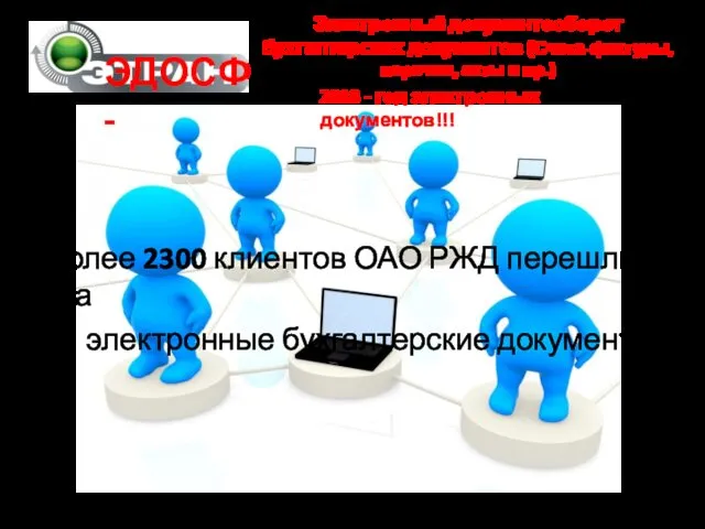 Более 2300 клиентов ОАО РЖД перешли на электронные бухгалтерские документы