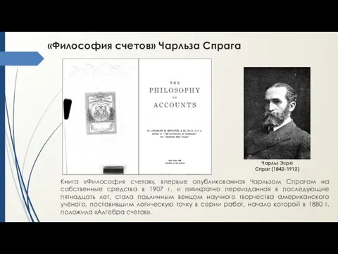 «Философия счетов» Чарльза Спрага Книга «Философия счетов», впервые опубликованная Чарльзом