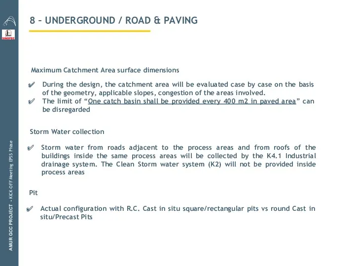 8 – UNDERGROUND / ROAD & PAVING AMUR GCC PROJECT