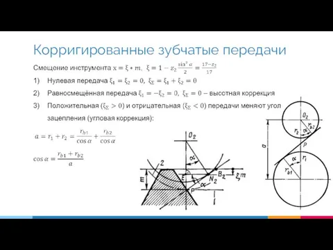 Корригированные зубчатые передачи