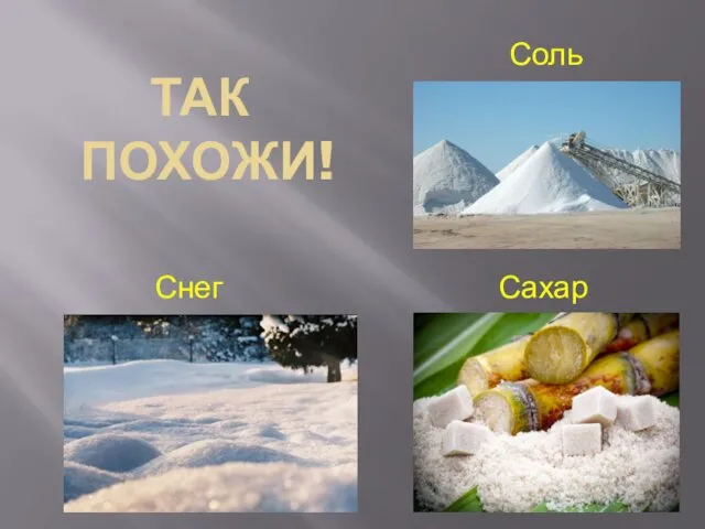 ТАК ПОХОЖИ! Снег Сахар Соль