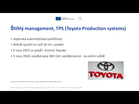 Štíhlý management, TPS (Toyota Production systems) Japonská automobilová společnost Ročně