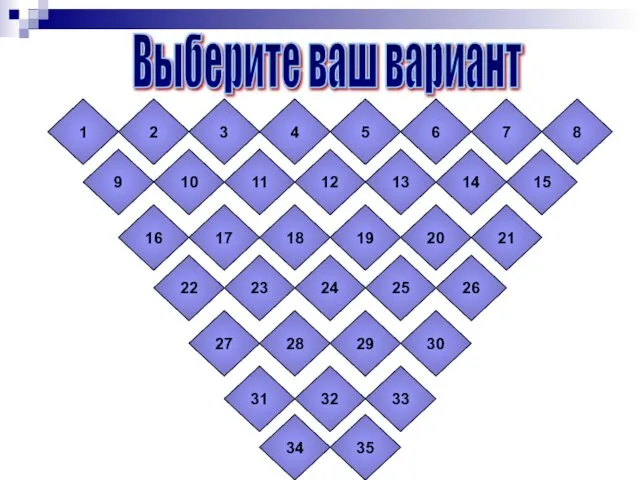 Выберите ваш вариант 1 2 3 4 5 6 7