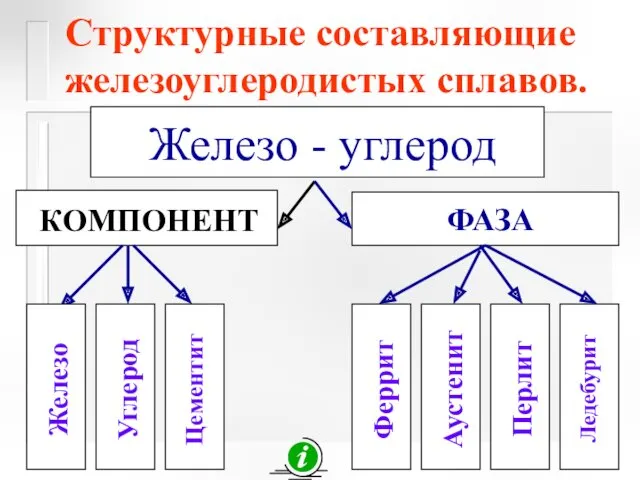 Структурные составляющие железоуглеродистых сплавов.