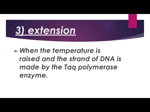 3) extension When the temperature is raised and the strand