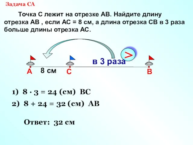 Точка С лежит на отрезке АВ. Найдите длину отрезка АВ