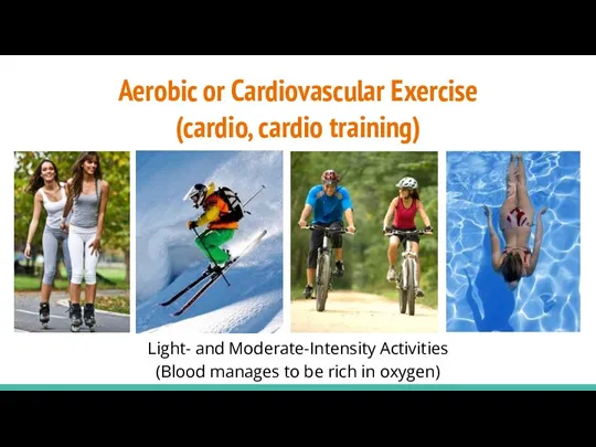 Light- and Moderate-Intensity Activities (Blood manages to be rich in oxygen) Aerobic or