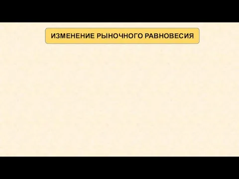 ИЗМЕНЕНИЕ РЫНОЧНОГО РАВНОВЕСИЯ Р Q S Qе Ре Увеличение спроса