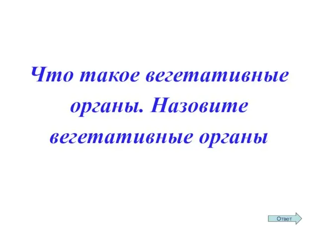 Что такое вегетативные органы. Назовите вегетативные органы