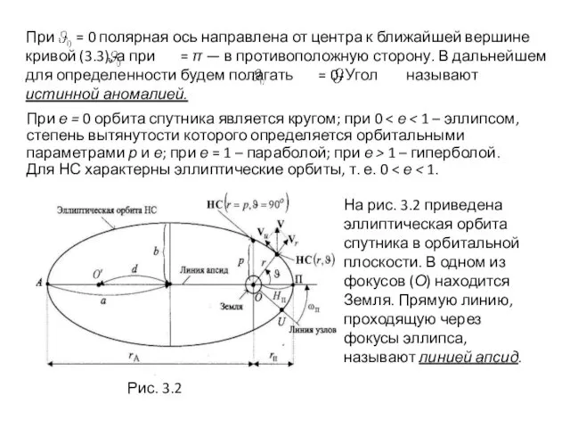 При = 0 полярная ось направлена от центра к ближайшей