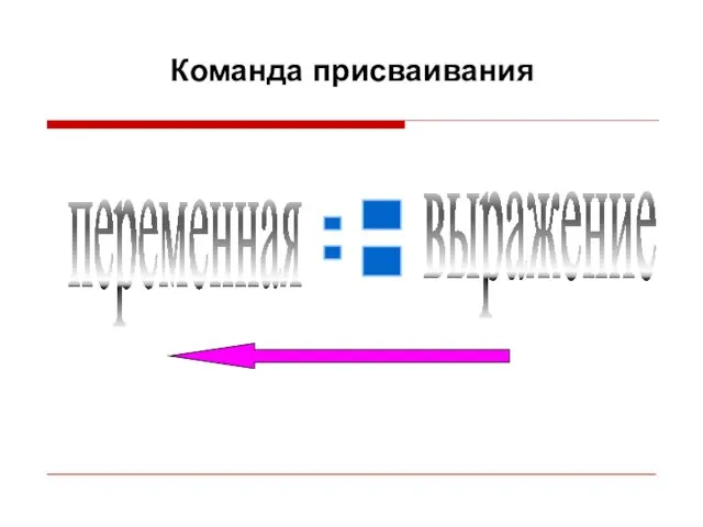 переменная выражение Команда присваивания