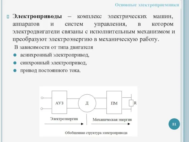 Электроприводы – комплекс электрических машин, аппаратов и систем управления, в