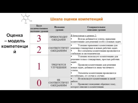 Оценка – модель компетенций