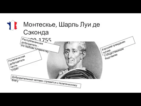 Монтескье, Шарль Луи де Сэконда 1689-1755 Республиканская добродетель – это