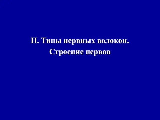 II. Типы нервных волокон. Строение нервов