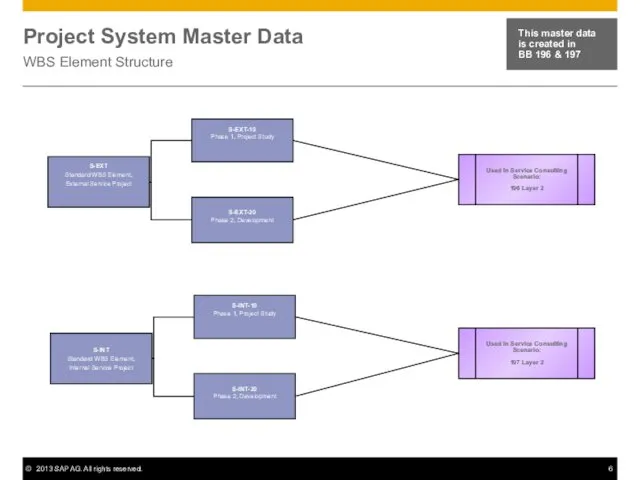 Project System Master Data WBS Element Structure This master data