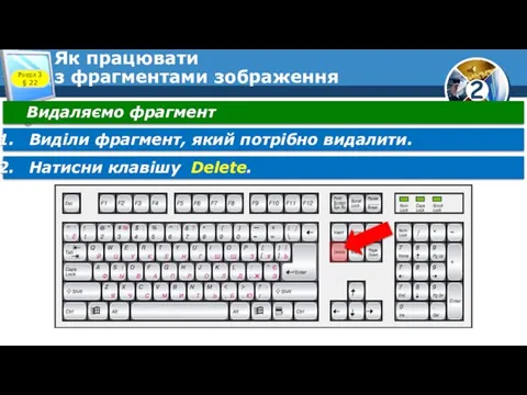 Як працювати з фрагментами зображення Видаляємо фрагмент Розділ 3 §