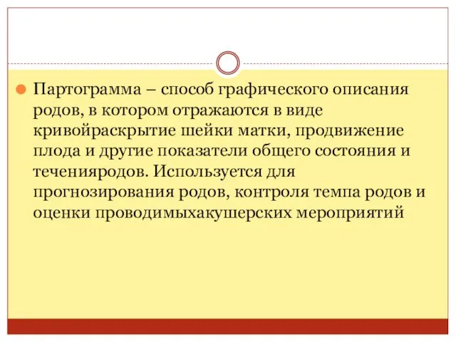 Партограмма – способ графического описания родов, в котором отражаются в