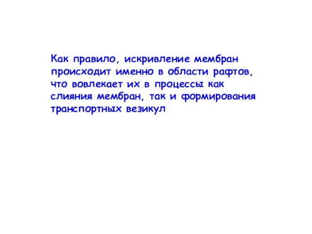 Как правило, искривление мембран происходит именно в области рафтов, что