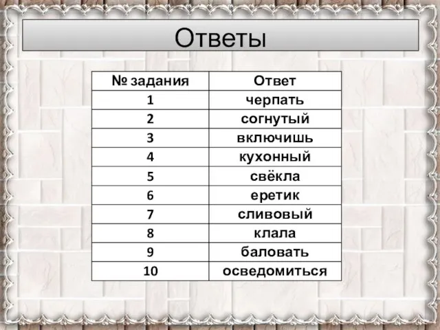 Ответы