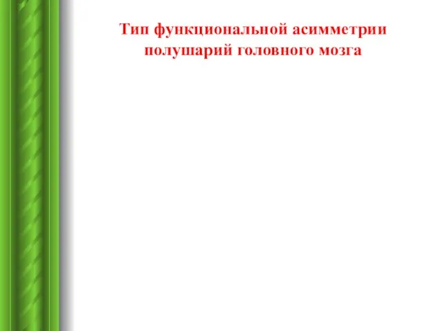 Тип функциональной асимметрии полушарий головного мозга