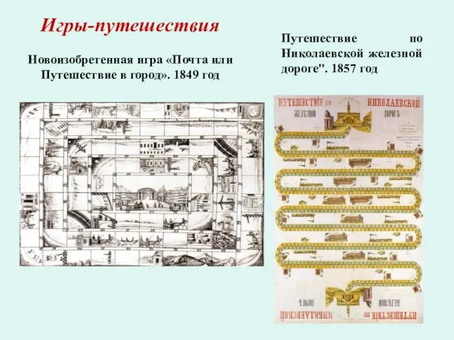 Игры-путешествия Новоизобретенная игра «Почта или Путешествие в город». 1849 год