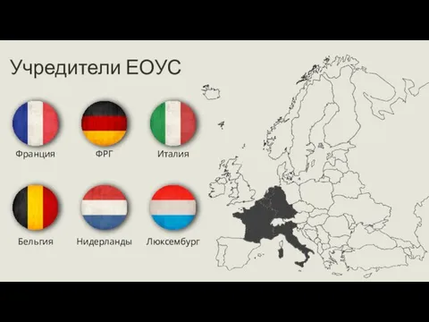 Учредители ЕОУС Франция ФРГ Италия Бельгия Нидерланды Люксембург