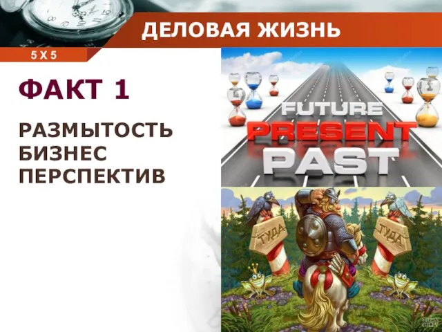 5 Х 5 ДЕЛОВАЯ ЖИЗНЬ ФАКТ 1 РАЗМЫТОСТЬ БИЗНЕС ПЕРСПЕКТИВ