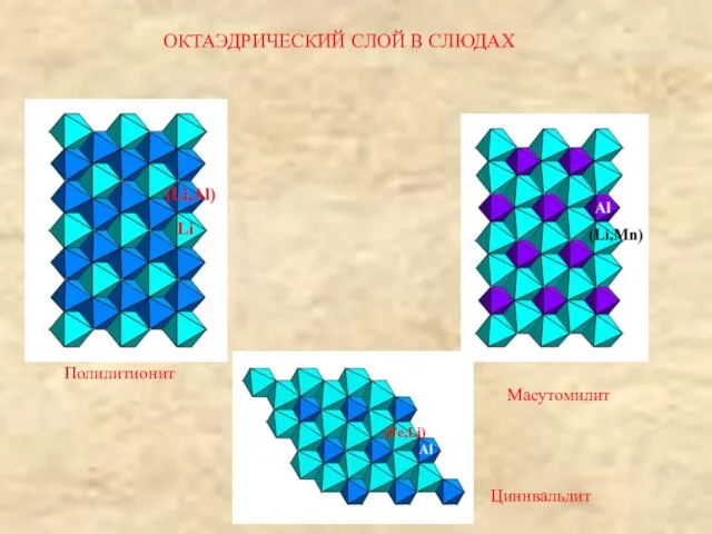 ОКТАЭДРИЧЕСКИЙ СЛОЙ В СЛЮДАХ Полилитионит Масутомилит Циннвальдит