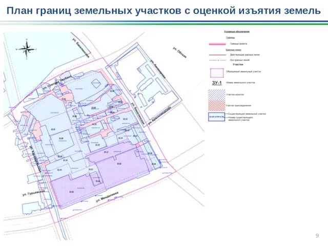 План границ земельных участков с оценкой изъятия земель