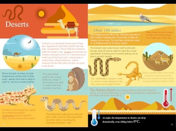 Deserts A desert is an extremely barren area of land