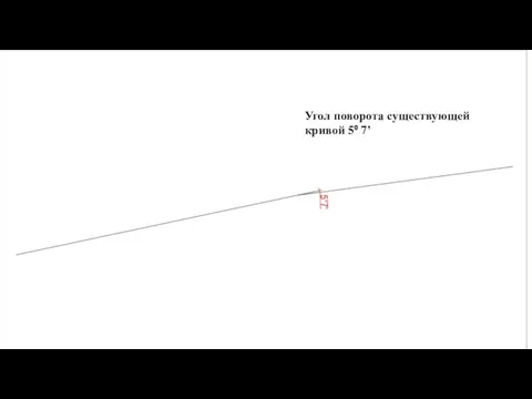Угол поворота существующей кривой 5⁰ 7’