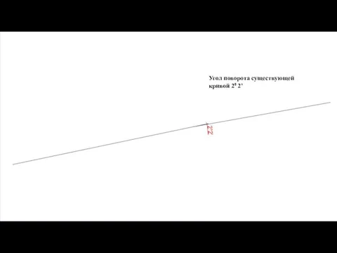 Угол поворота существующей кривой 2⁰ 2’